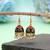 Black color mint meena earrings traditional design