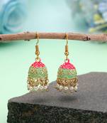Pista green color mint meena earrings festive design