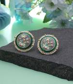 Grey color meenakari earrings modern ethnic look