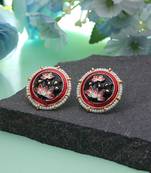 Black color meenakari earrings fashion jewelry design