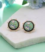 Light green color meenakari earrings festive appeal