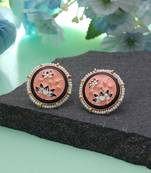 Peach color meenakari earrings traditional fashion