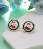 White color meenakari earrings premium ethnic look