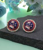 Blue color meenakari earrings elegant ethnic style