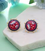 Rani color meenakari earrings royal designer look