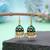 Green color meenakari earrings traditional handmade