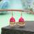 Rani color meenakari earrings elegant designer style