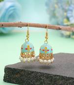 Sky blue color meenakari earrings elegant festive style