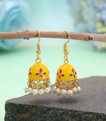 Yellow color meenakari earrings royal ethnic look