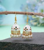 White color meenakari earrings festive fashion design