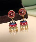 Rani color meenakari earrings premium traditional look