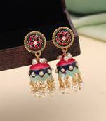 Blue color meenakari earrings trendy designer style