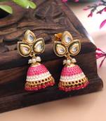 Rani color meenakari earrings elegant festive finish