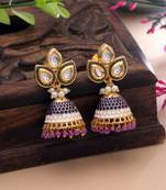 Purple color meenakari earrings royal ethnic fashion