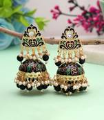 Black color meenakari earrings premium handmade appeal