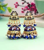Blue color meenakari earrings beautiful ethnic design