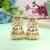 White color meenakari earrings traditional jewelry finish
