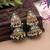 Green color meenakari earrings trendy handmade style