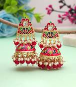Rani color meenakari earrings royal designer appeal