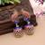 Blue & rani color meenakari earrings stylish look