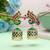 Green & maroon color meenakari earrings festive style
