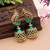Green & maroon color meenakari earrings festive style