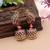 Red & blue color meenakari earrings traditional design