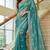 Blue Color Embroidery theard Work Satin Saree
