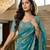 Blue Color Embroidery theard Work Satin Saree
