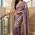 Lavender Color Embroidery theard Work Satin Saree