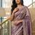 Lavender Color Embroidery theard Work Satin Saree