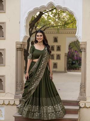Green lehenga choli for wedding 1