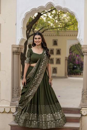 Green lehenga choli for wedding