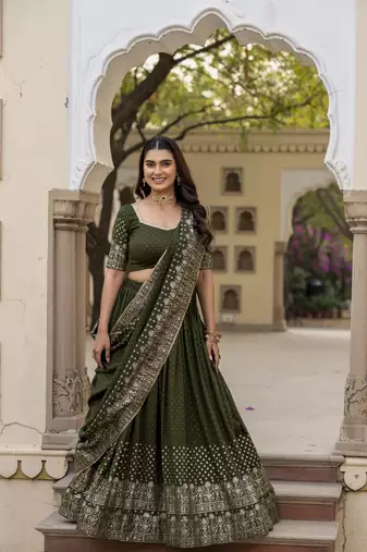Green lehenga choli for wedding
