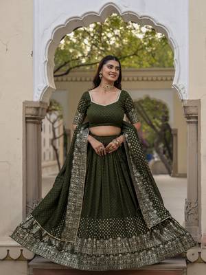 Green lehenga choli for wedding 2
