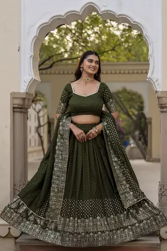 Green lehenga choli for wedding
