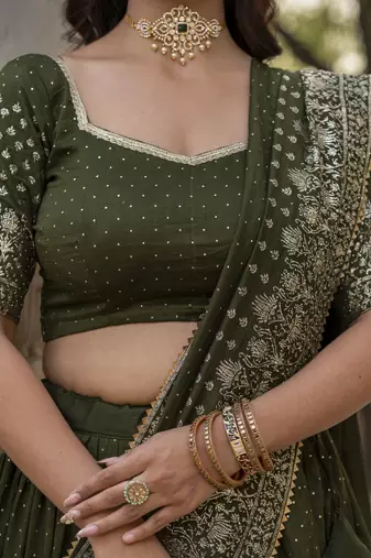Green lehenga choli for wedding