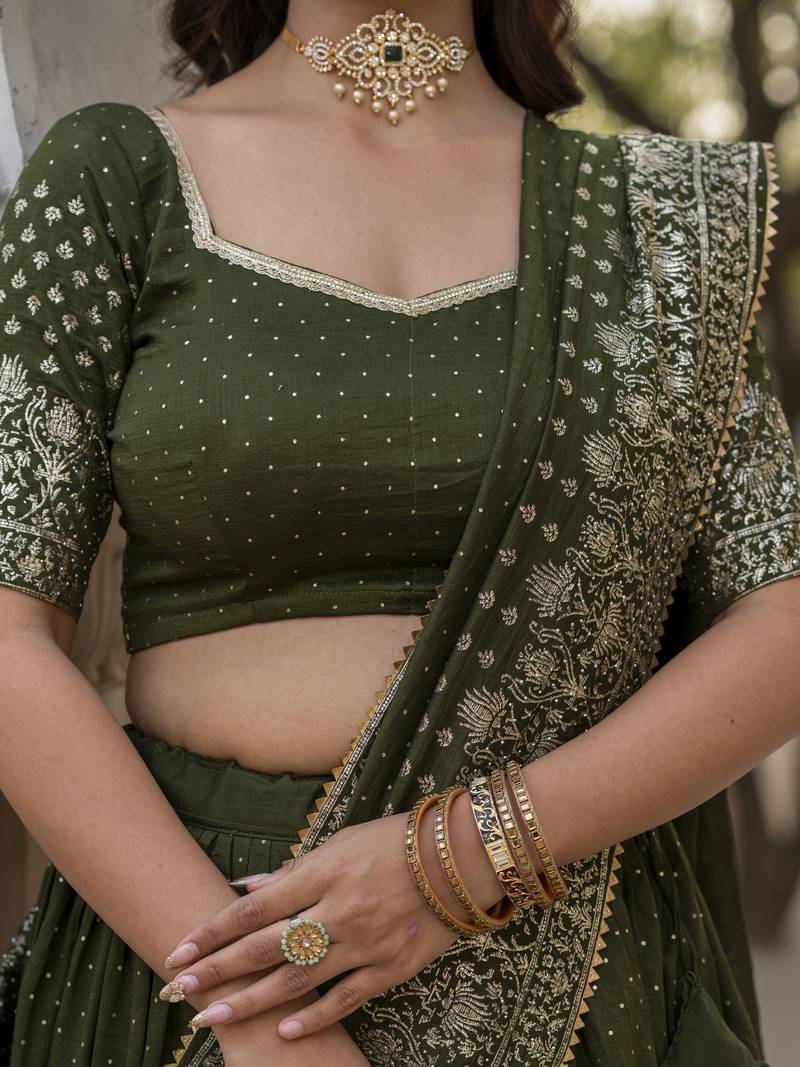 Green lehenga choli for wedding