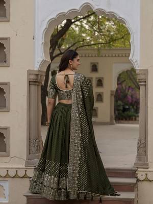 Green lehenga choli for wedding 4