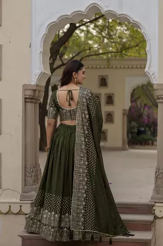 Green lehenga choli for wedding
