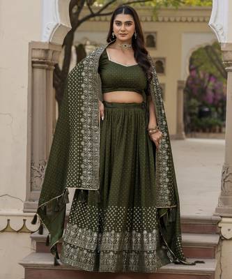 Green lehenga choli for wedding 5
