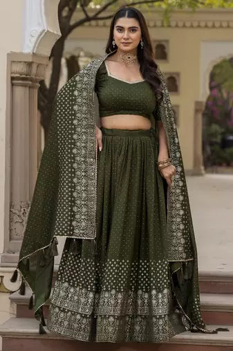 Green lehenga choli for wedding