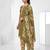 Olive printed cotton blend stitched geometric print salwar kurta dupatta for women