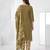 Olive printed cotton blend stitched geometric print salwar kurta dupatta for women