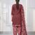 Dusty pink printed cotton blend stitched geometric print salwar kurta dupatta for women