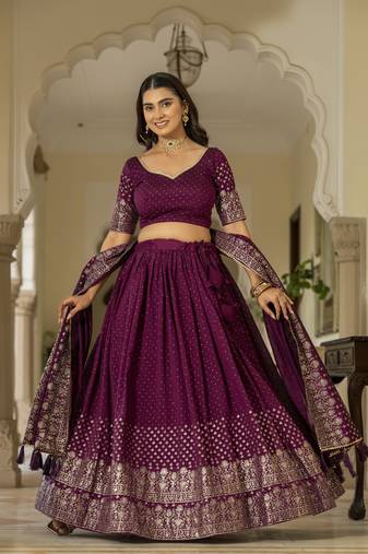 Maroon lehenga choli for wedding