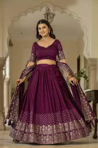 Maroon lehenga choli for wedding