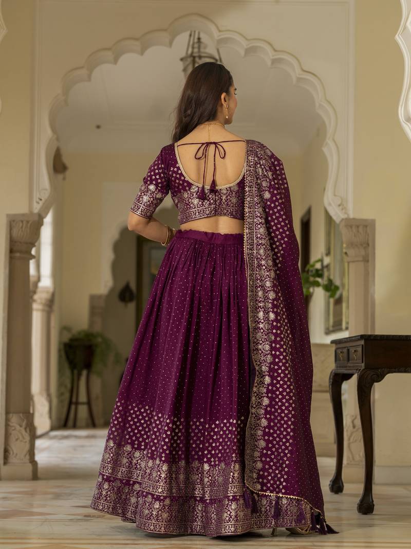 Maroon lehenga choli for wedding