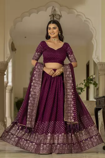 Maroon lehenga choli for wedding