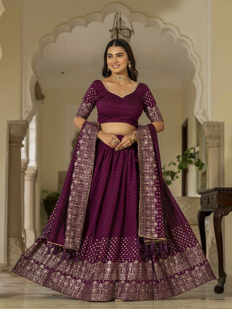 Maroon lehenga choli for wedding